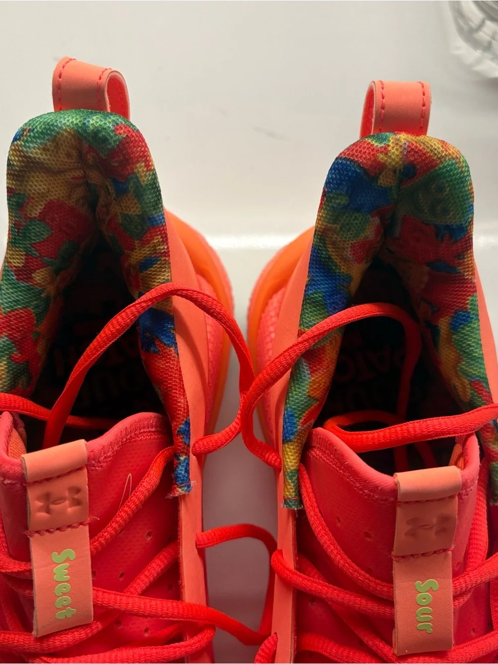 Under Armour x Sour Patch Kids Curry 7 Peach Plasma Basketball Shoes size 10.5